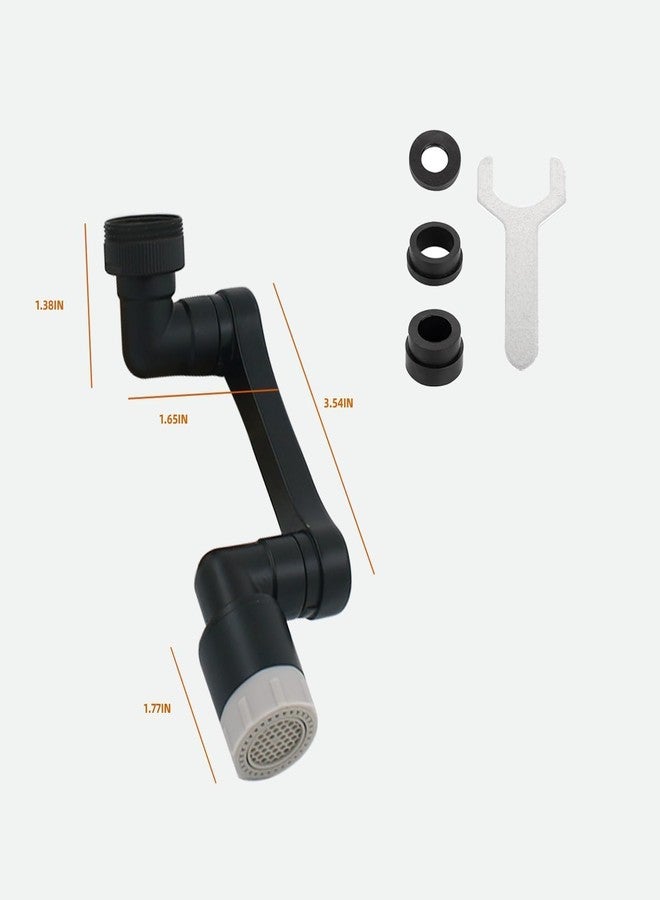 Snevad وصلة صنبور دوارة سنيفاد 1080، فلتر رذاذ، مهوية صنبور مع وضعين، وصلة حوض دوارة شديدة التحمل، فلتر حوض دوار عالمي للمطبخ والحمام، أسود، 3.54 بوصة - Image 2